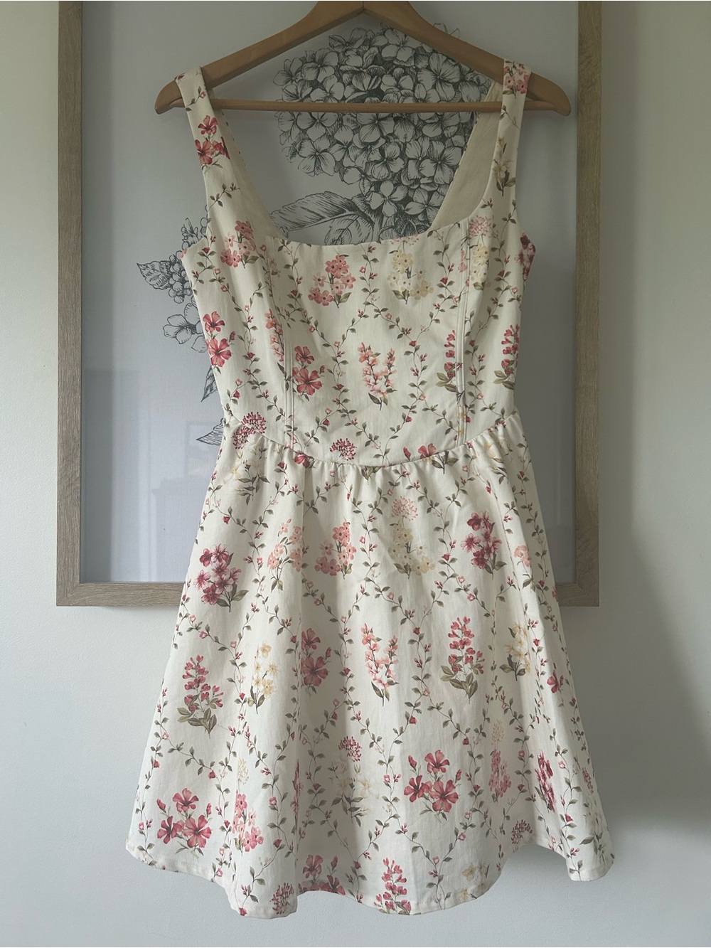 Ever New Cream Dress with Pink and Yellow Floral Print